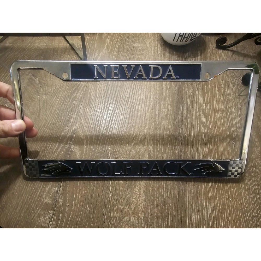 Nevada Wolf Pack Chrome License Plate Frame – University of Nevada UNR